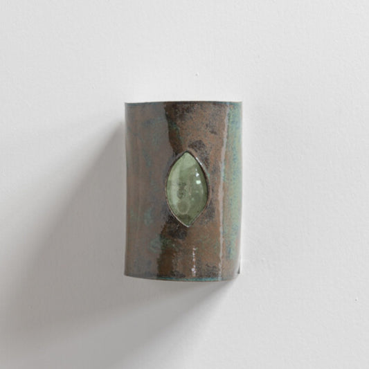 Green Stone Wall Sconce with Glass