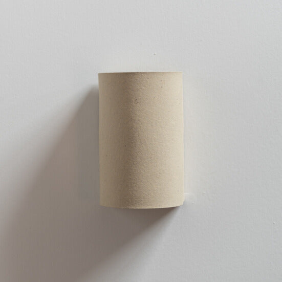 Beach Wall Sconce handcrafted ceramic wall light Australia with raw unglazed sand-coloured clay finish on white background