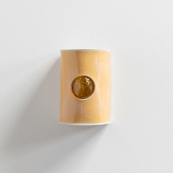 Coral Wall Sconce with Glass handcrafted ceramic wall light Australia showing side detail of glass emerging through ceramic form