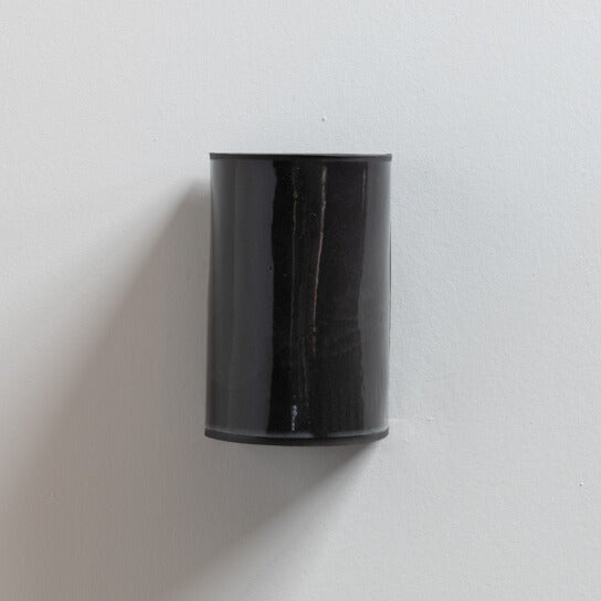 Gloss Black Wall Sconce handcrafted ceramic wall light Australia with high gloss black ceramic finish on white background