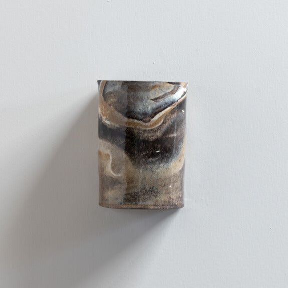 Marble Wall Sconce handcrafted ceramic wall light Australia showing marbled surface created from three blended clay bodies