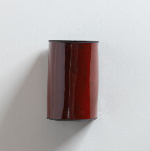 Shiraz Wall Sconce handcrafted ceramic wall light Australia with deep red glossy ceramic glaze on white background